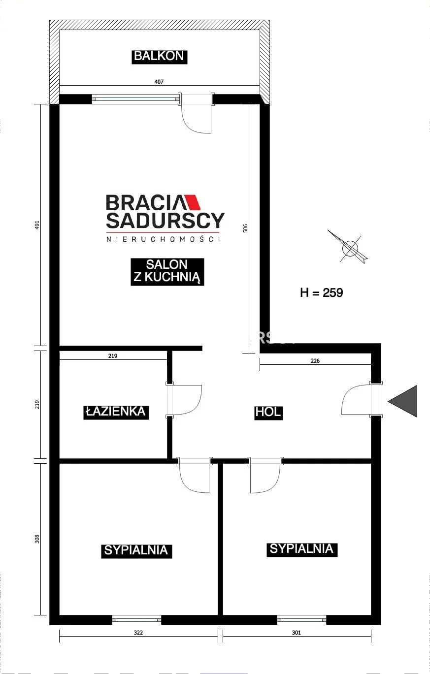 3 pokoje, mieszkanie 63,39 m², piętro 2, oferta nr , BS3-MS-312411-1, Kalwaria Zebrzydowska, Broniewskiego