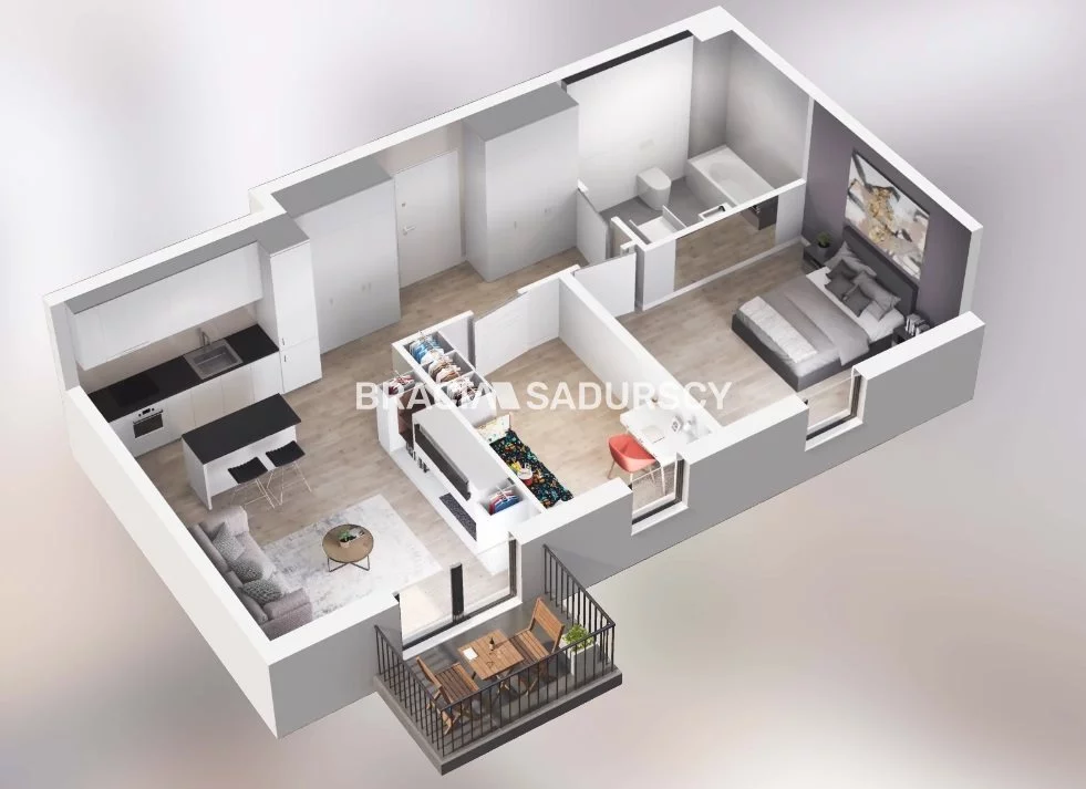3 pokoje, mieszkanie 57,19 m², piętro 3, oferta nr , BS2-MS-304740-16, Kraków, Podgórze, Rybitwy, Bukowa