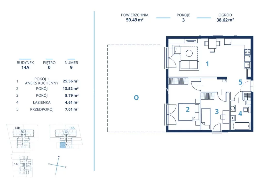 3 pokoje, mieszkanie 59,49 m², parter, oferta nr , BS2-MS-300860-28, Kraków, Dębniki, Ruczaj, Bunscha