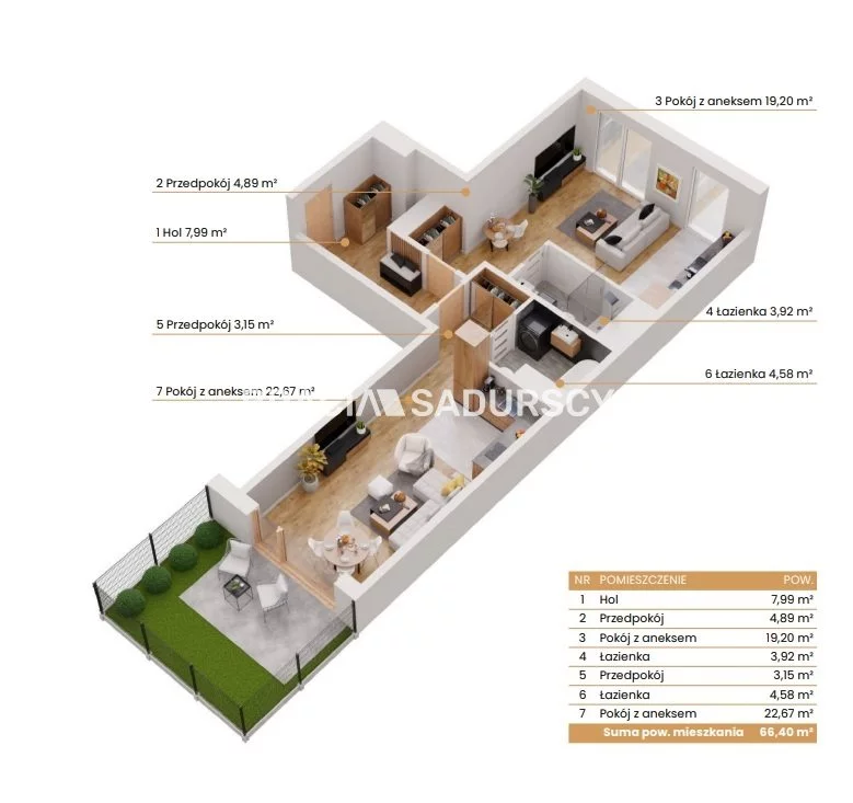 3 pokoje, mieszkanie 66,40 m², parter, oferta nr , BS2-MS-309163-6, Katowice, Ceglana