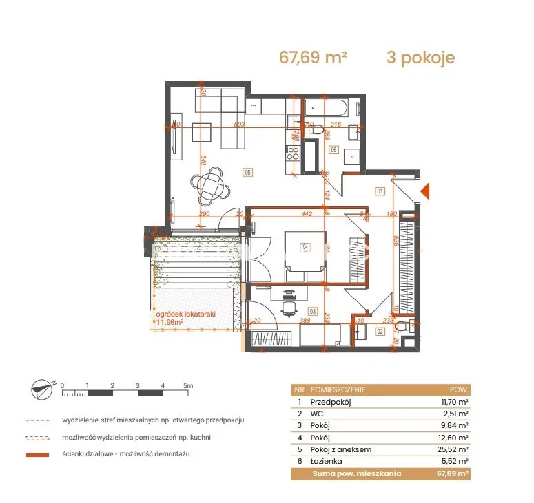 3 pokoje, mieszkanie 67,69 m², parter, oferta nr , BS2-MS-309164-6, Katowice, Ceglana