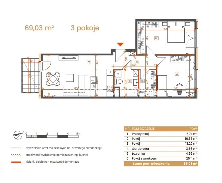 3 pokoje, mieszkanie 69,03 m², piętro 3, oferta nr , BS2-MS-309172-6, Katowice, Ceglana