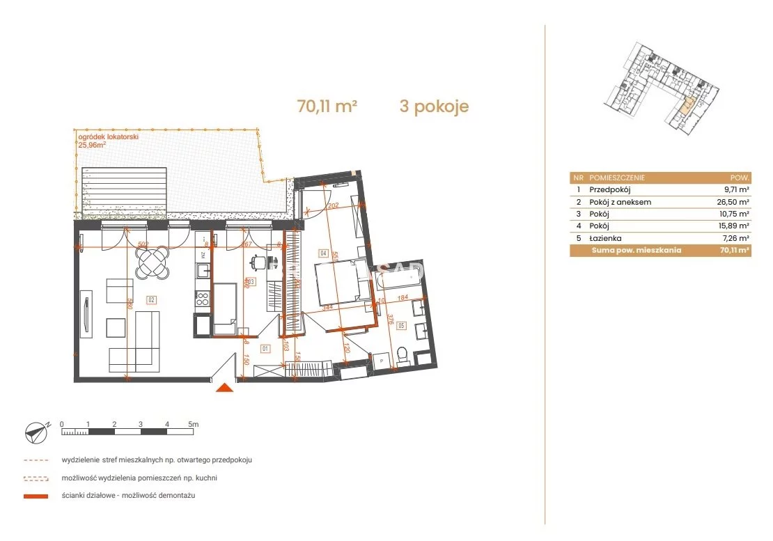 3 pokoje, mieszkanie 70,11 m², parter, oferta nr , BS2-MS-309173-6, Katowice, Ceglana