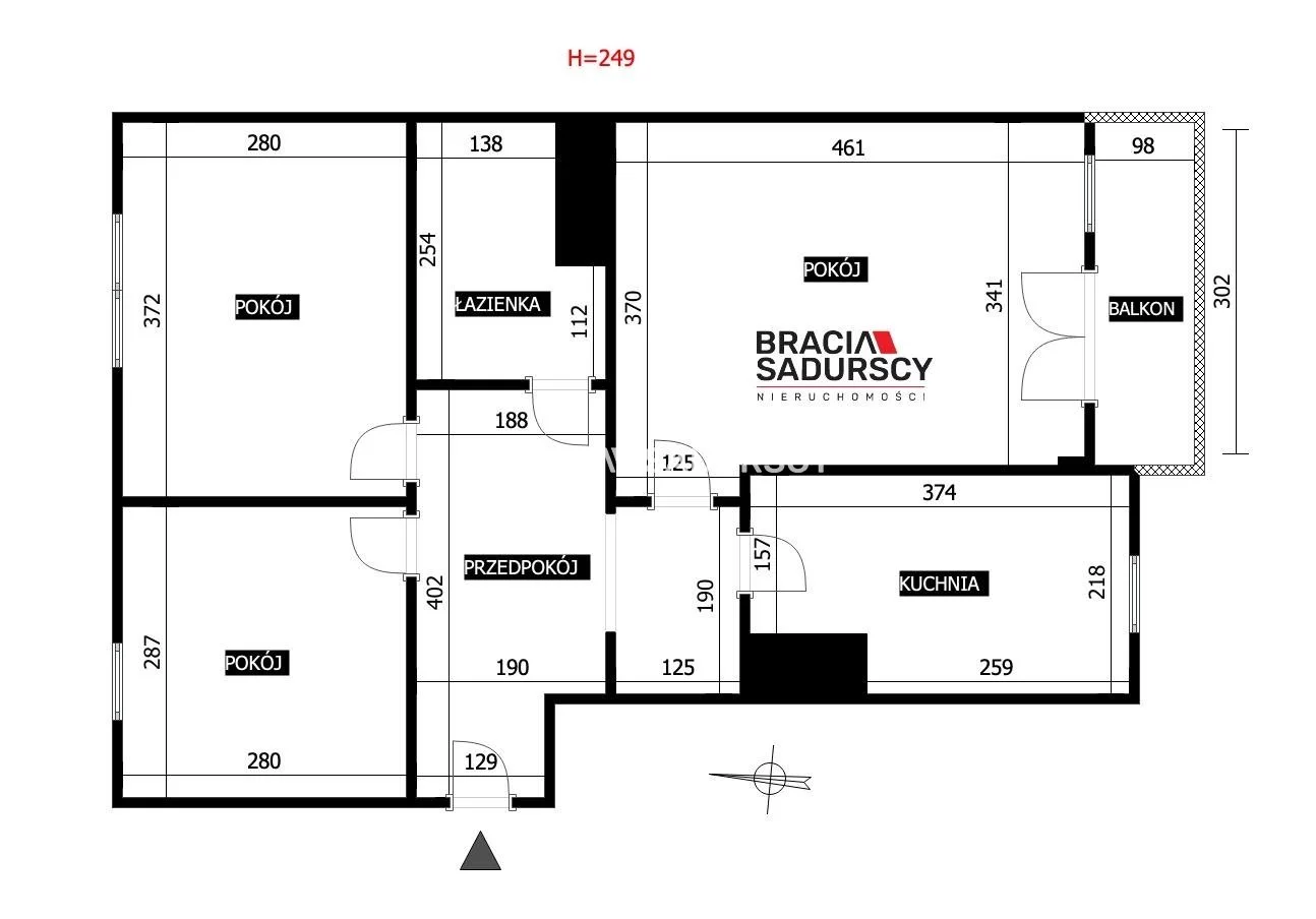 3 pokoje, apartament 57,00 m², piętro 6, oferta nr , BS1-MS-311196-4, Kraków, Dębniki, Ruczaj, Czerwone Maki