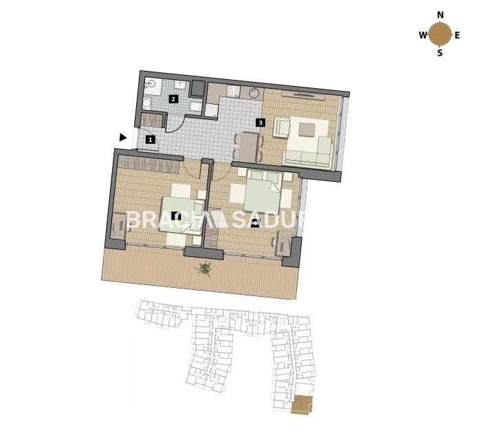 3 pokoje, mieszkanie 39,00 m², piętro 1, oferta nr , BS2-MS-312054-1, Kraków, Krowodrza, Łobzów, Czyżewskiego