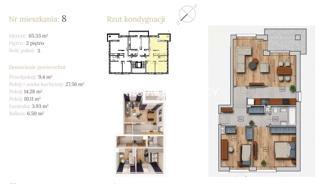 3 pokoje, mieszkanie 65,33 m², piętro 2, oferta nr , BS2-MS-304119-18, Wieliczka, Dębowa