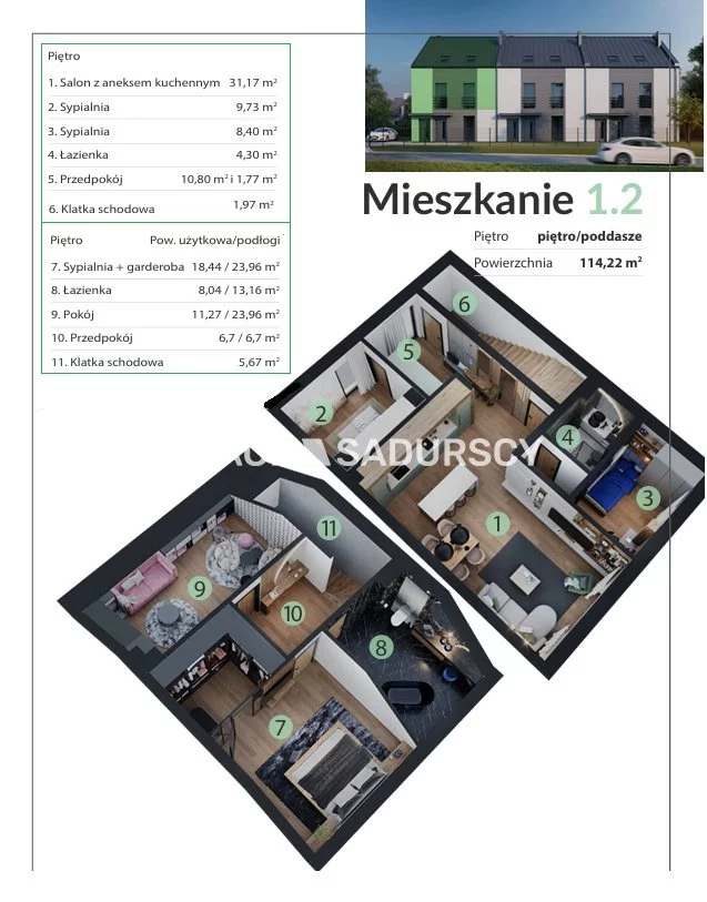 3 pokoje, mieszkanie 69,84 m², piętro 1, oferta nr , BS2-MS-307515-9, Wieliczka, Europejska