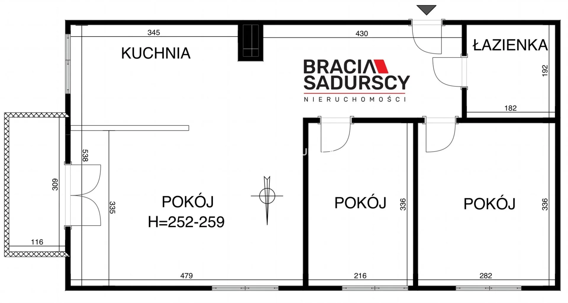 3 pokoje, mieszkanie 54,00 m², piętro 1, oferta nr , BS3-MS-308118-1, Kraków, Prądnik Biały, Górka Narodowa, Felińskiego