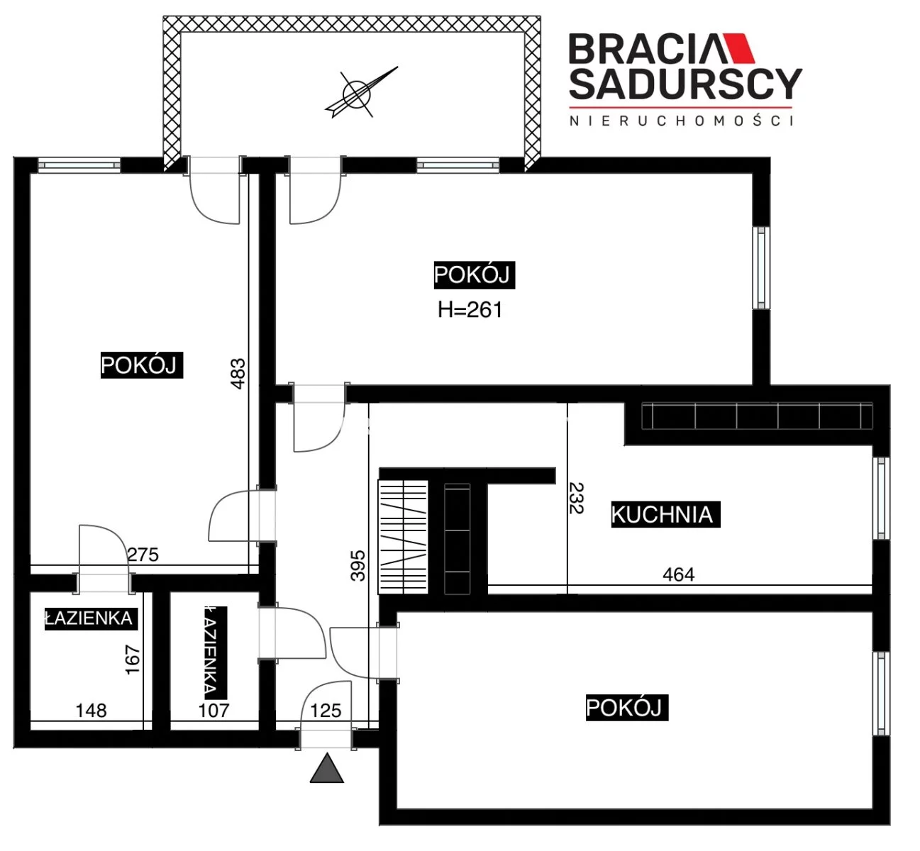 3 pokoje, mieszkanie 59,00 m², piętro 1, oferta nr , BS1-MS-311818-2, Kraków, Krowodrza, Fieldorfa-Nila