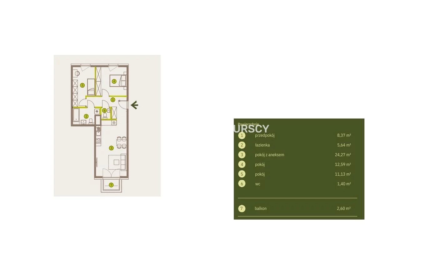 3 pokoje, mieszkanie 63,39 m², piętro 1, oferta nr , BS2-MS-311684-4, Kraków, Prądnik Biały, Imbramowska