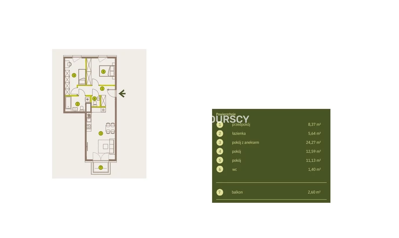 3 pokoje, mieszkanie 63,39 m², piętro 3, oferta nr , BS2-MS-311689-4, Kraków, Prądnik Biały, Imbramowska