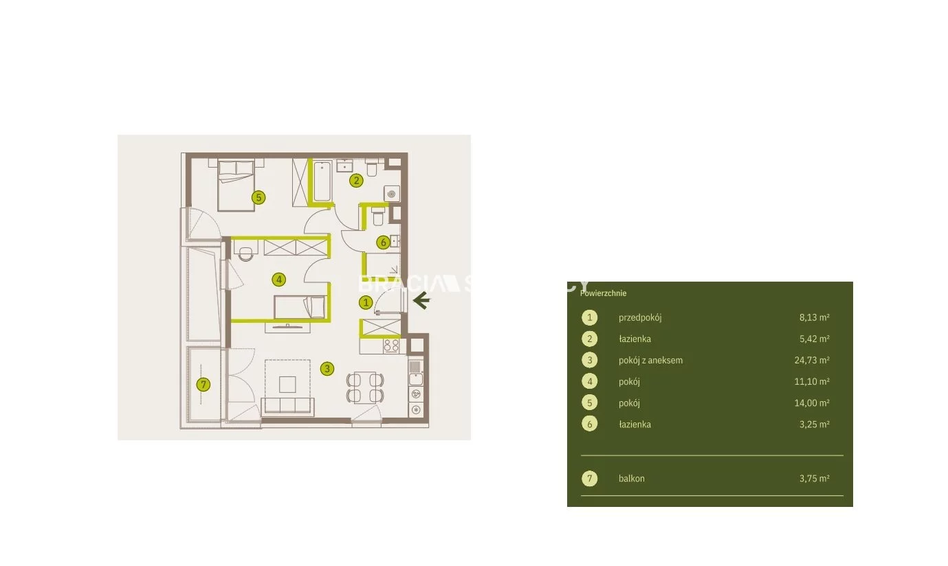 3 pokoje, mieszkanie 66,62 m², piętro 2, oferta nr , BS2-MS-311831-5, Kraków, Prądnik Biały, Imbramowska
