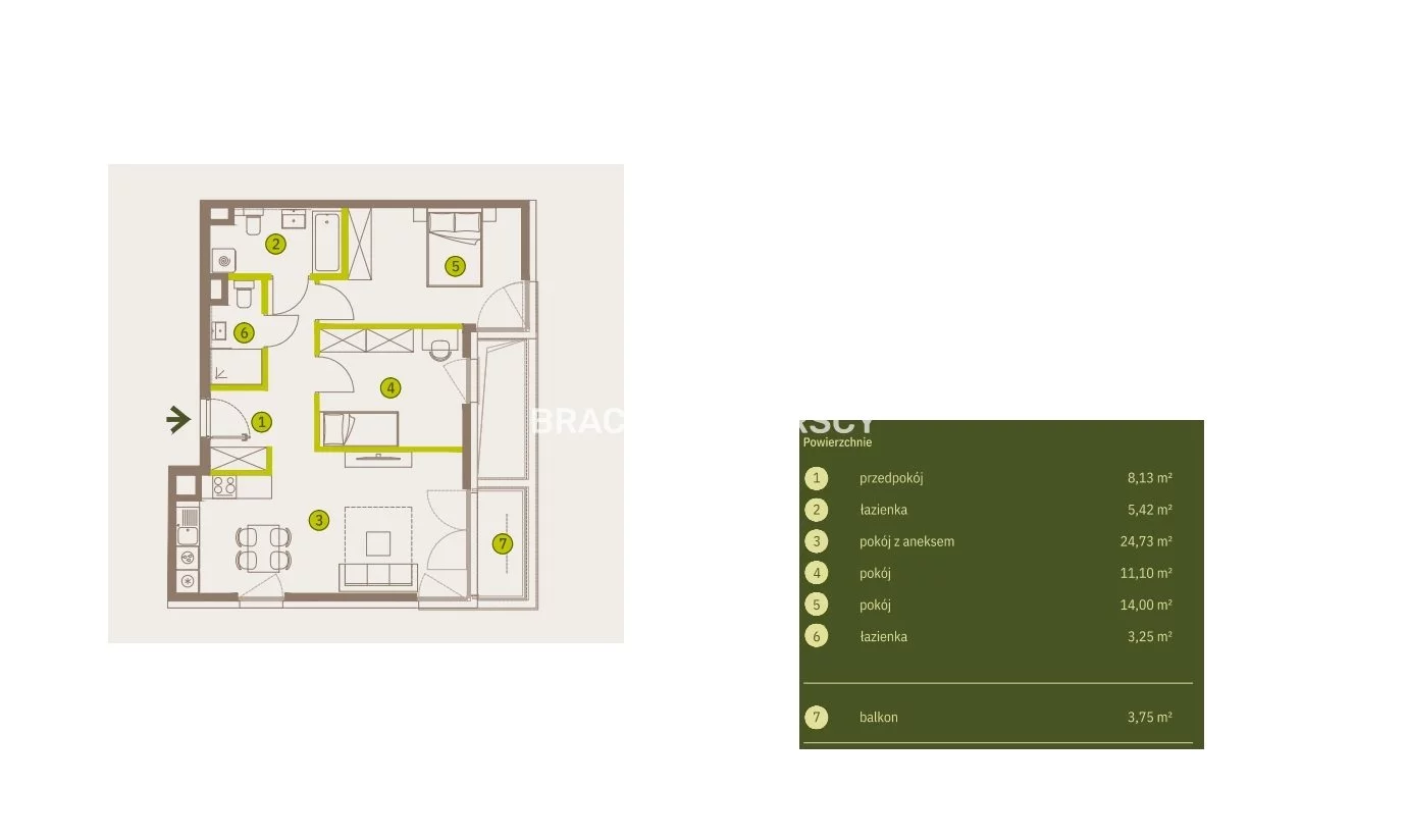 3 pokoje, mieszkanie 66,62 m², piętro 3, oferta nr , BS2-MS-311842-5, Kraków, Prądnik Biały, Imbramowska