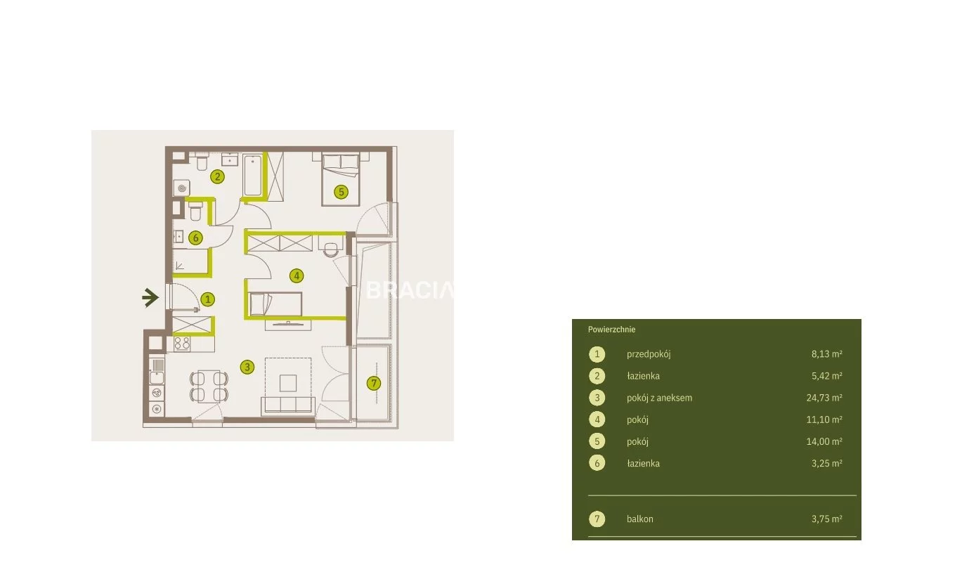 3 pokoje, mieszkanie 66,62 m², piętro 5, oferta nr , BS2-MS-311878-5, Kraków, Prądnik Biały, Imbramowska