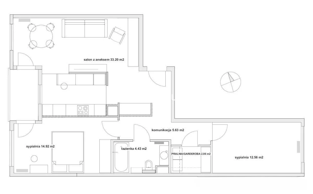 3 pokoje, apartament 74,00 m², piętro 1, oferta nr , BS1-MS-312116, Kraków, dr. Jana Piltza