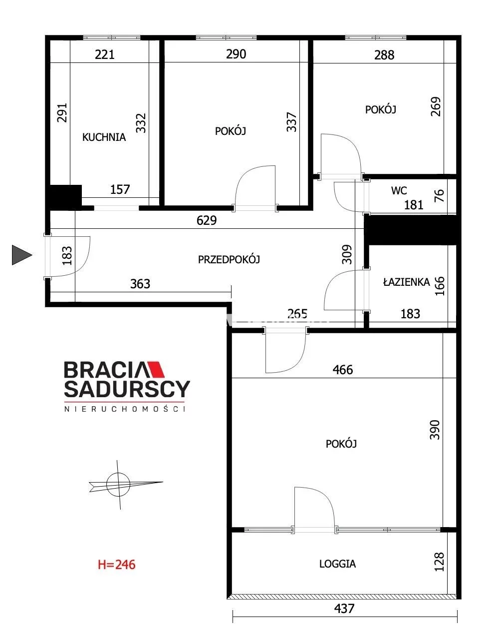 3 pokoje, mieszkanie 61,60 m², piętro 1, oferta nr , BS1-MS-310762-14, Kraków, Podgórze Duchackie, Wola Duchacka, Jana Sas-Zubrzyckiego