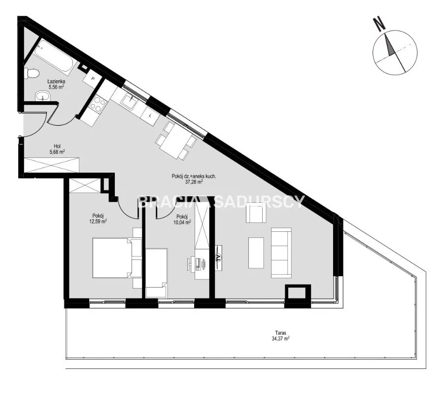 3 pokoje, mieszkanie 71,15 m², piętro 5, oferta nr , BS2-MS-300709-30, Kraków, Prądnik Czerwony, Józefa Łepkowskiego