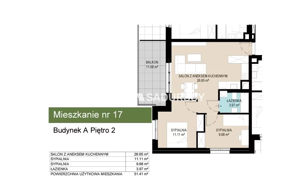 3 pokoje, mieszkanie 51,41 m², piętro 2, oferta nr , BS2-MS-306627-9, Kraków, Wzgórza Krzesławickie, Kantrowicka