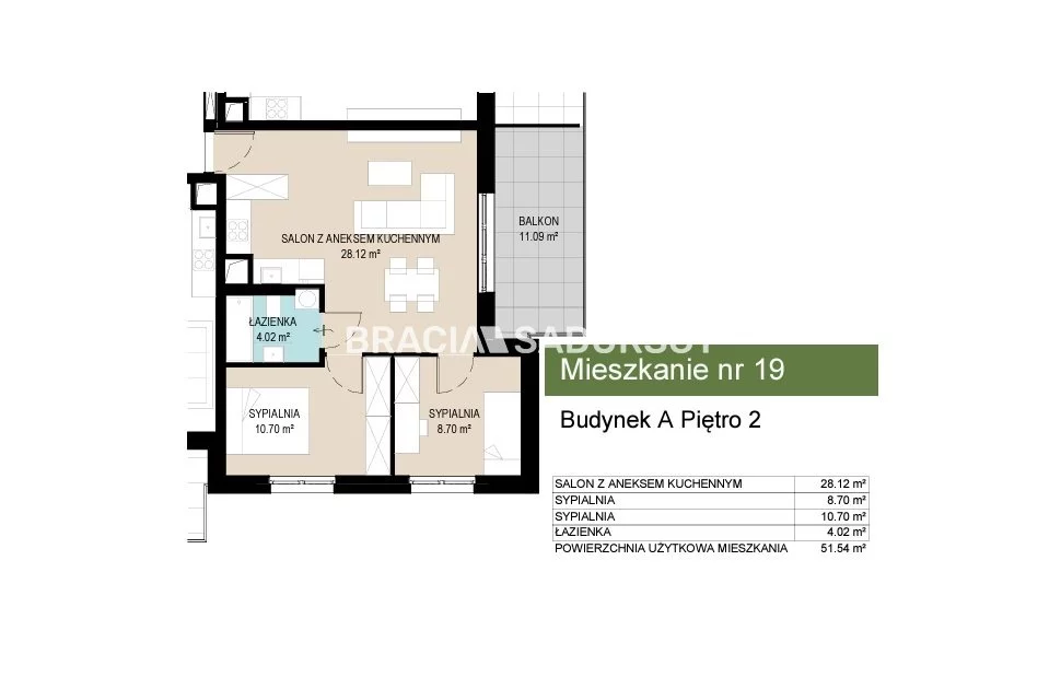 3 pokoje, mieszkanie 51,54 m², piętro 2, oferta nr , BS2-MS-306629-9, Kraków, Wzgórza Krzesławickie, Kantrowicka