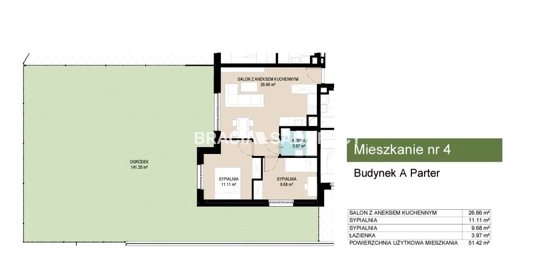 3 pokoje, mieszkanie 51,42 m², parter, oferta nr , BS2-MS-306471-10, Kraków, Wzgórza Krzesławickie, Kantrowicka