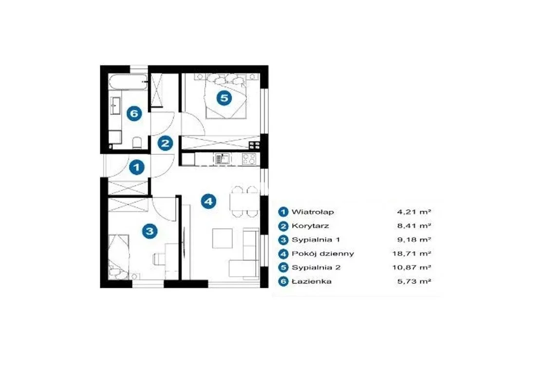 3 pokoje, mieszkanie 57,16 m², parter, oferta nr , BS2-MS-308697-6, Kraków, Podgórze, Kobierzyńska