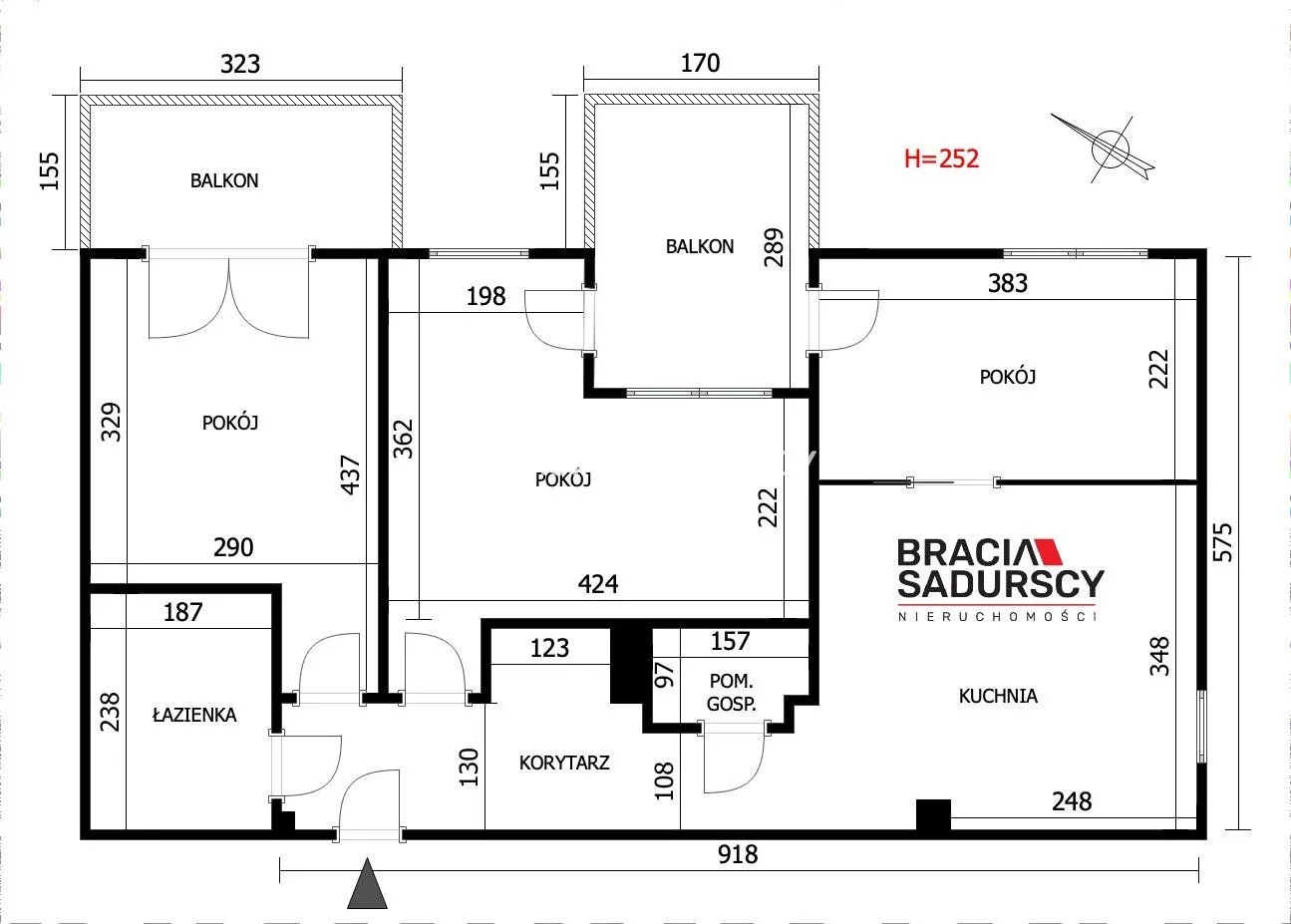 3 pokoje, mieszkanie 59,00 m², piętro 1, oferta nr , BS1-MS-308821-20, Wieliczka, Kościuszki