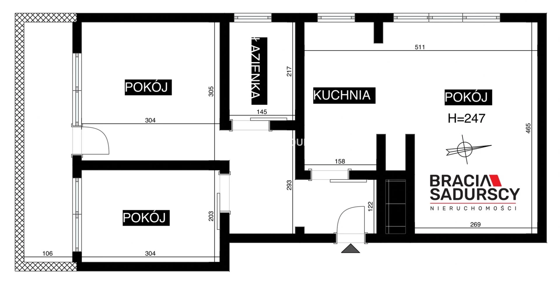 3 pokoje, mieszkanie 46,50 m², piętro 5, oferta nr , BS1-MS-311649-1, Kraków, Bronowice, Lucjana Rydla