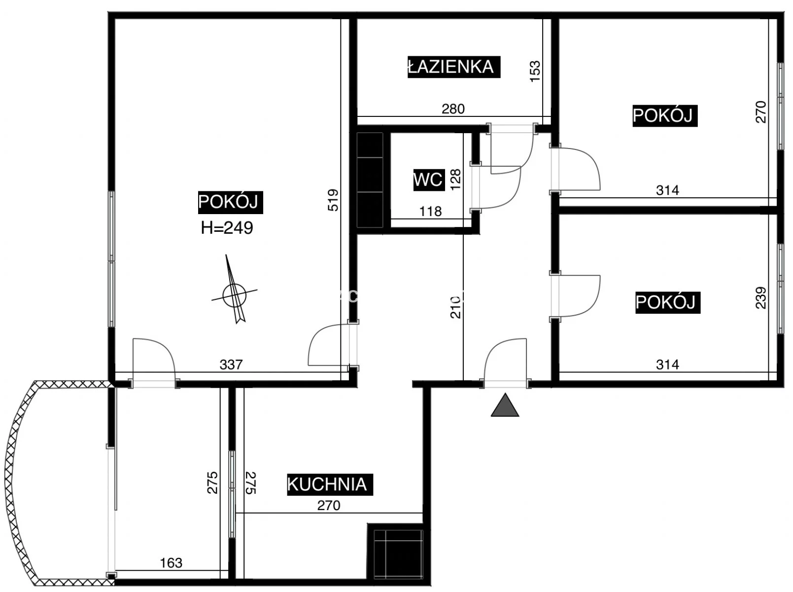 3 pokoje, apartament 54,40 m², piętro 3, oferta nr , BS5-MS-311169-4, Kraków, Podgórze Duchackie, Kurdwanów, Marii i Bolesława Wysłouchów