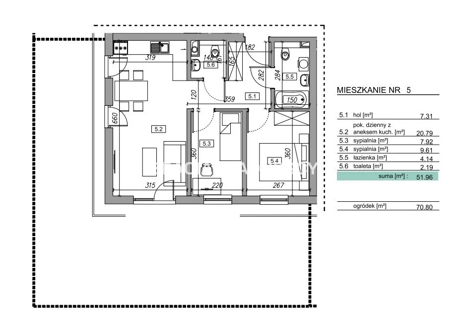3 pokoje, mieszkanie 45,45 m², parter, oferta nr , BS2-MS-305844-12, Myślenice