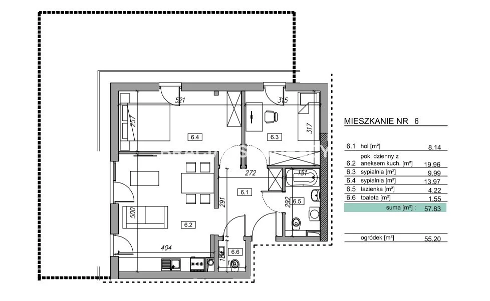 3 pokoje, mieszkanie 45,45 m², parter, oferta nr , BS2-MS-305824-12, Myślenice