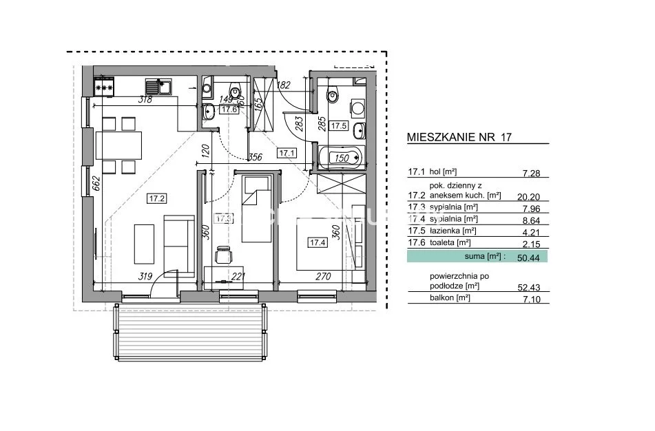 3 pokoje, mieszkanie 45,45 m², piętro 2, oferta nr , BS2-MS-305790-12, Myślenice