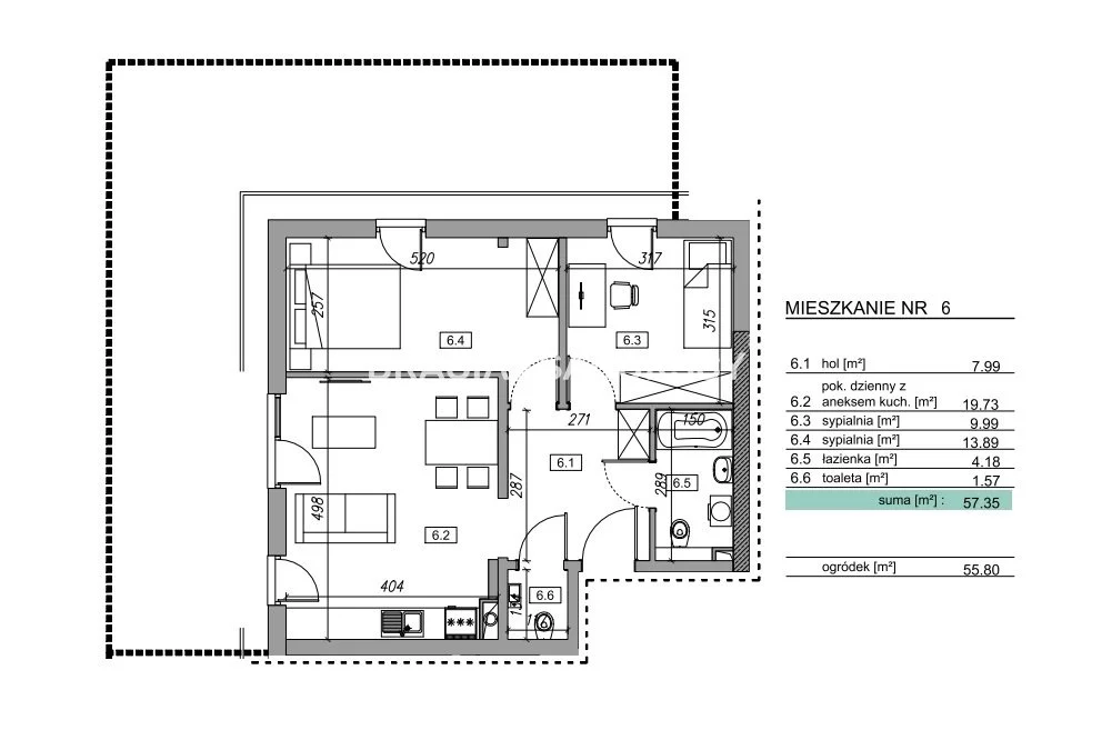 3 pokoje, mieszkanie 45,45 m², parter, oferta nr , BS2-MS-305845-12, Myślenice