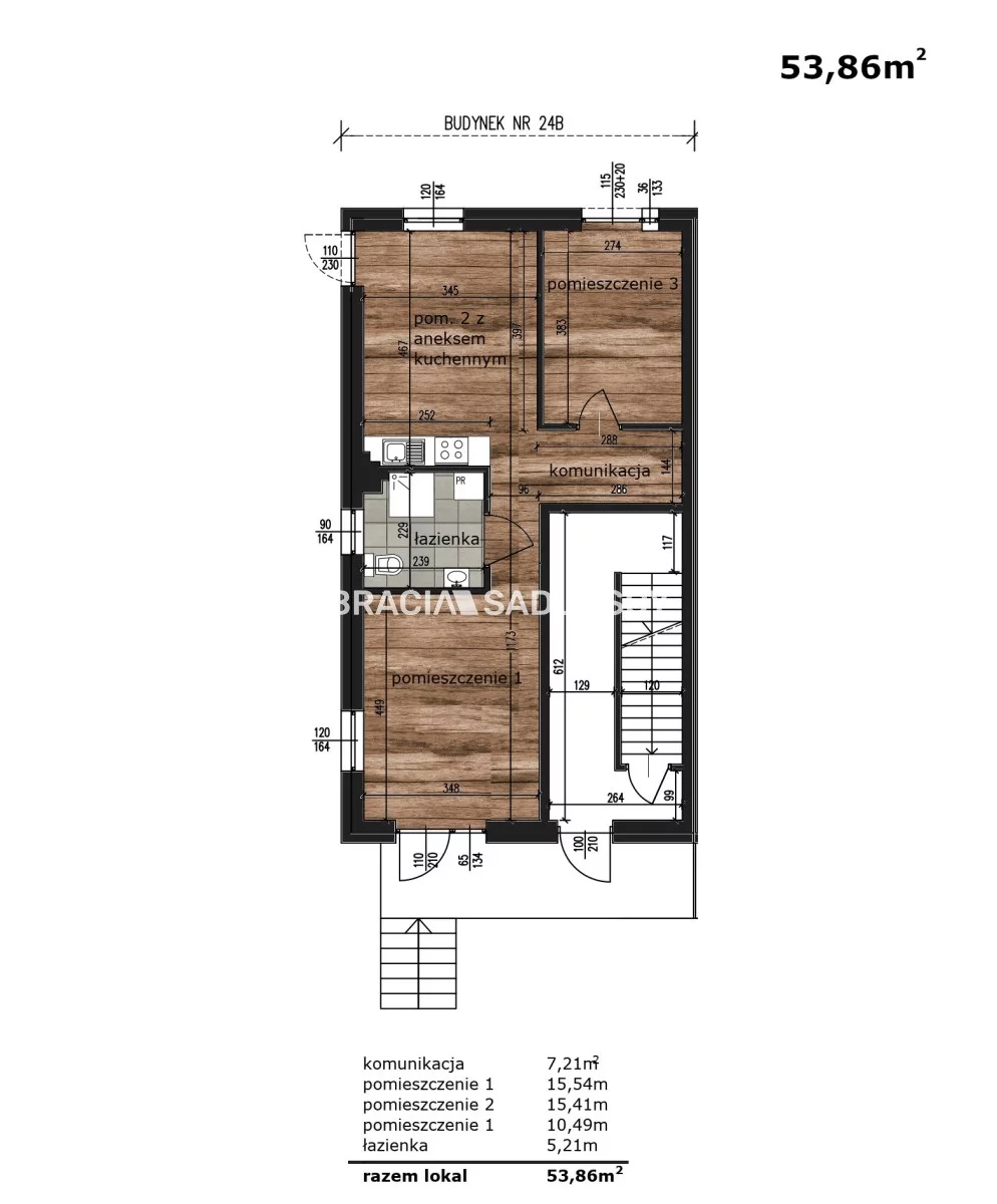 3 pokoje, apartament 53,86 m², parter, oferta nr , BS5-MS-310480-6, Kraków, Podgórze, Płaszów, Myśliwska