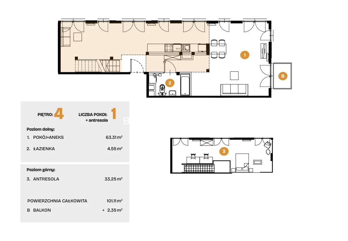 3 pokoje, mieszkanie 101,11 m², piętro 4, oferta nr , BS2-MS-308459-5, Kraków, Bronowice, Na Błonie