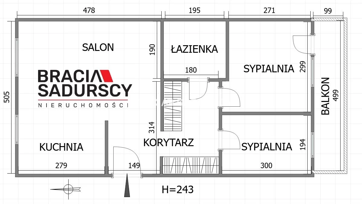 3 pokoje, mieszkanie 47,80 m², piętro 7, oferta nr , BS4-MS-309681-35, Kraków, Krowodrza, Łobzów, Nawojki