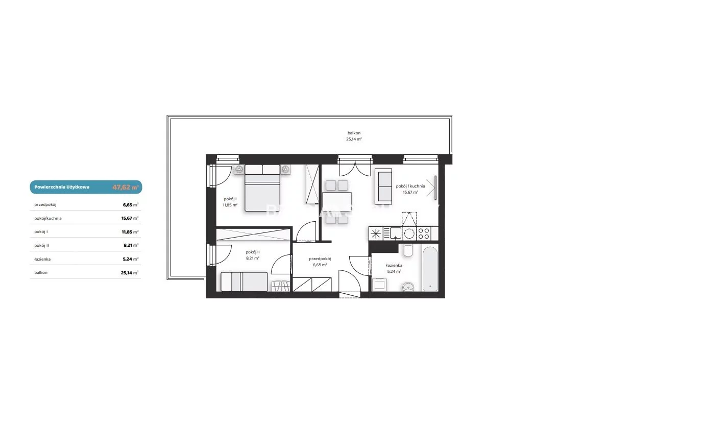 3 pokoje, mieszkanie 47,62 m², piętro 1, oferta nr , BS2-MS-312482, Kraków, Prądnik Biały, Noblistów Polskich