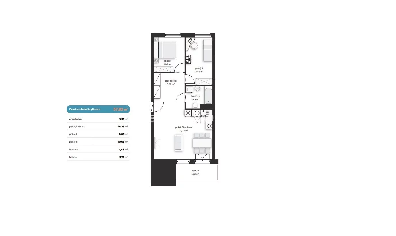 3 pokoje, mieszkanie 57,93 m², piętro 1, oferta nr , BS2-MS-312478, Kraków, Prądnik Biały, Noblistów Polskich
