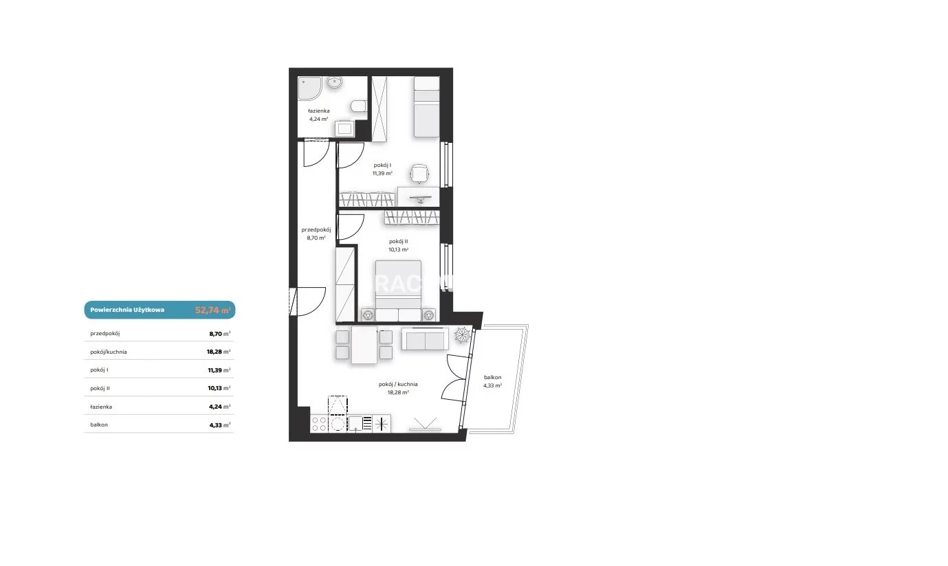 3 pokoje, mieszkanie 52,74 m², piętro 1, oferta nr , BS2-MS-312479, Kraków, Prądnik Biały, Noblistów Polskich