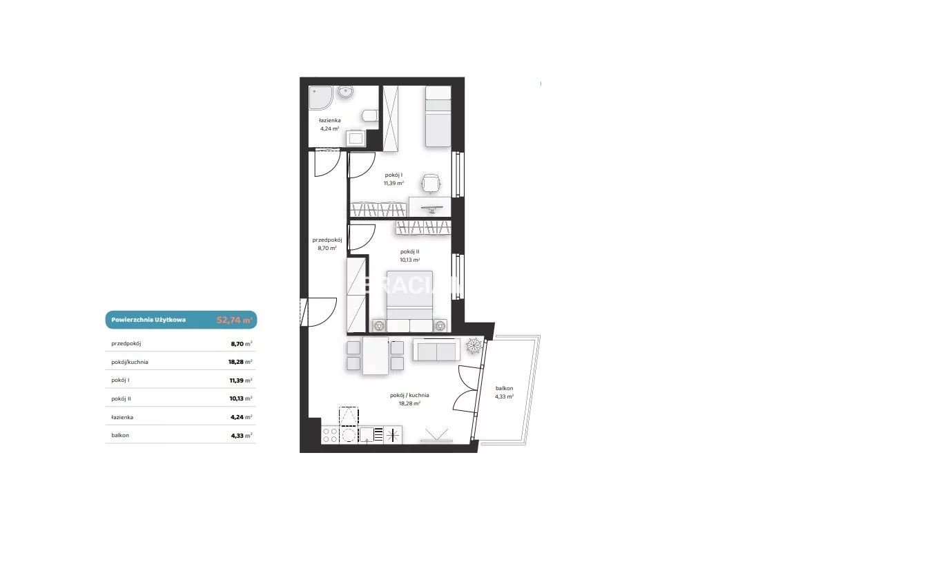 3 pokoje, mieszkanie 52,74 m², piętro 2, oferta nr , BS2-MS-312484, Kraków, Prądnik Biały, Noblistów Polskich