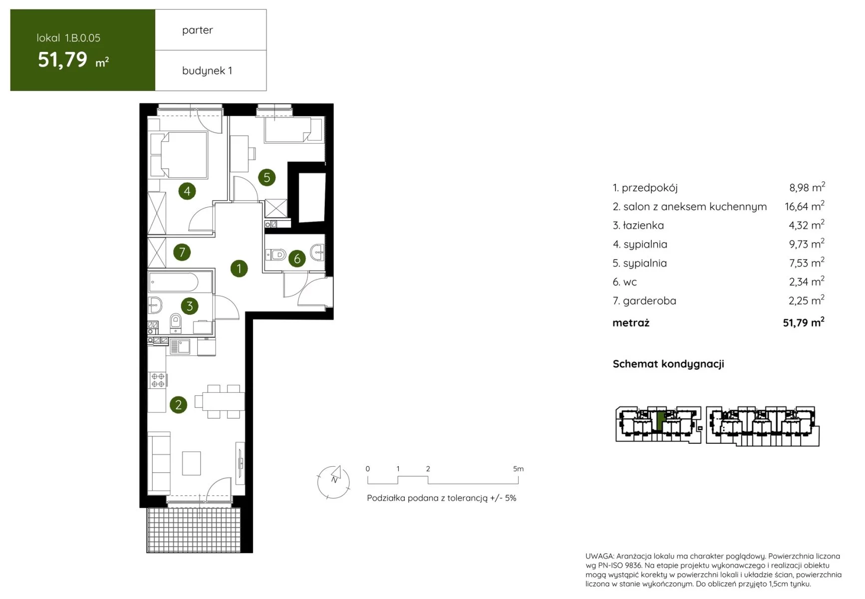 Mieszkanie na sprzedaż, 51,79 m², 3 pokoje, parter, oferta nr BS2-MS-303946-3