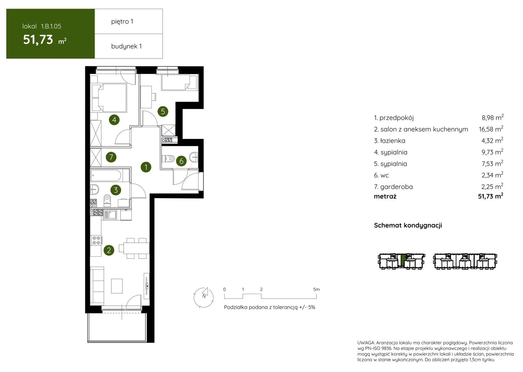 3 pokoje, mieszkanie 51,73 m², piętro 1, oferta nr , BS2-MS-303983-4, Kraków, Prądnik Biały, Pękowicka