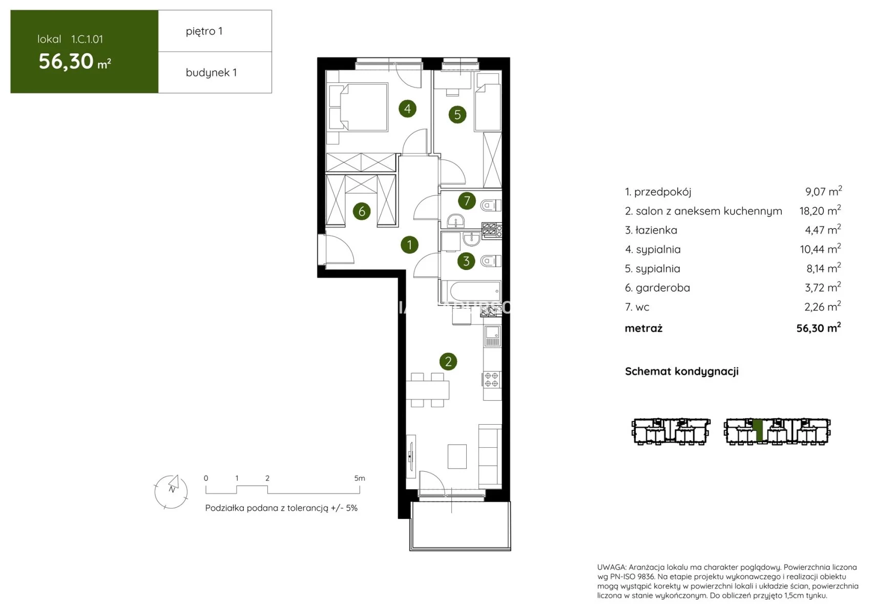 3 pokoje, mieszkanie 56,30 m², piętro 1, oferta nr , BS2-MS-303984-4, Kraków, Prądnik Biały, Pękowicka
