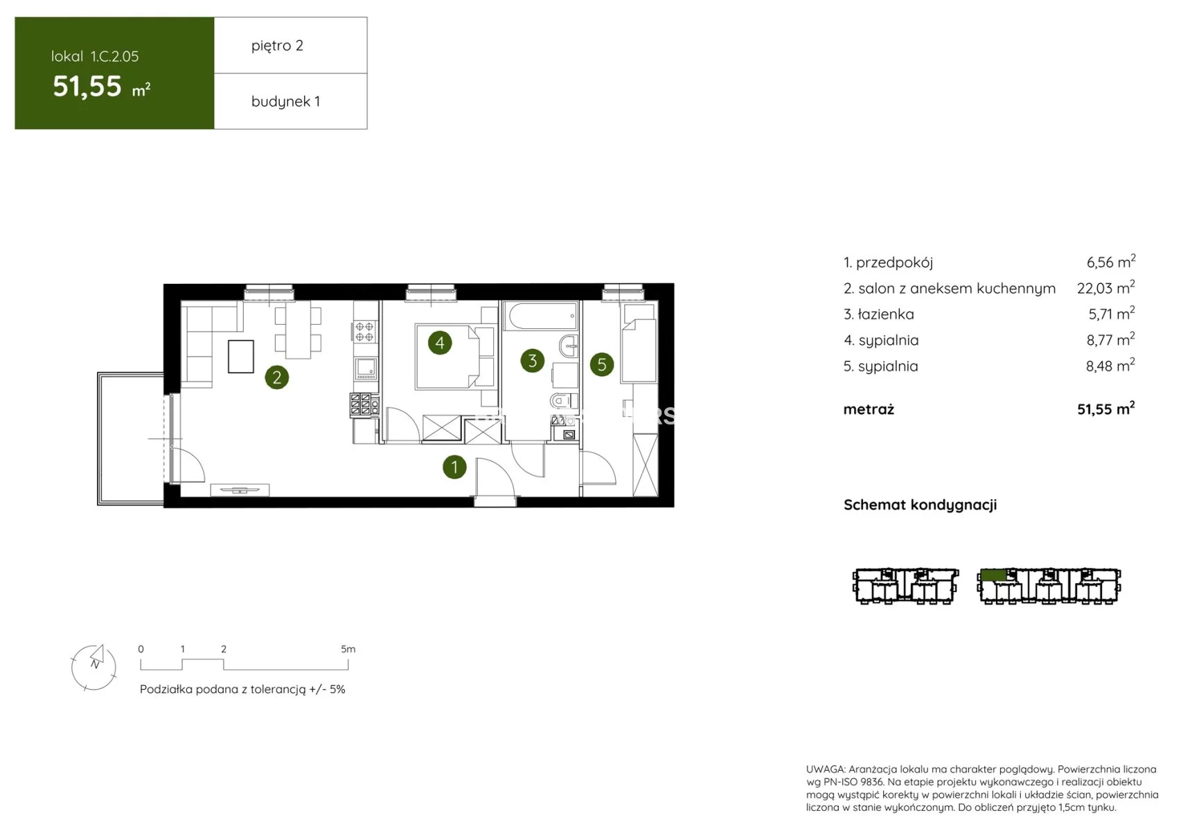 3 pokoje, mieszkanie 51,55 m², piętro 2, oferta nr , BS2-MS-304016-4, Kraków, Prądnik Biały, Pękowicka
