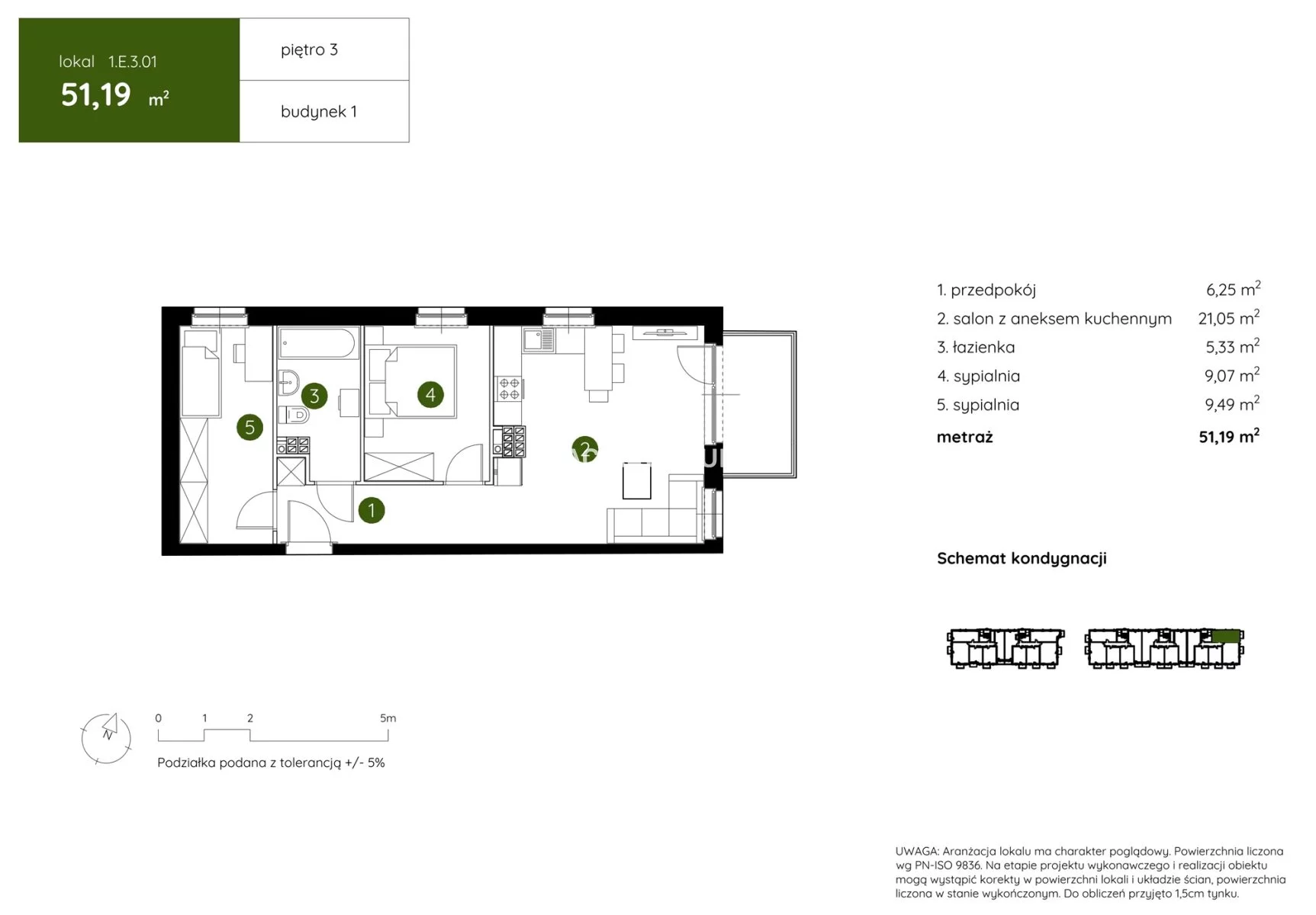 3 pokoje, mieszkanie 51,19 m², piętro 3, oferta nr , BS2-MS-304187-4, Kraków, Prądnik Biały, Pękowicka