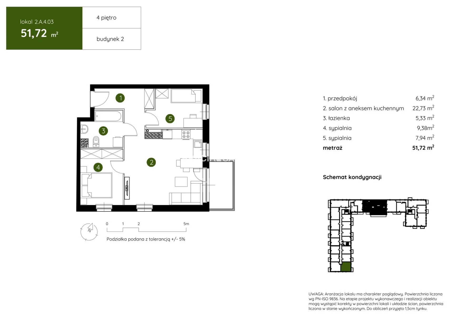3 pokoje, mieszkanie 51,72 m², piętro 4, oferta nr , BS2-MS-304439-3, Kraków, Prądnik Biały, Pękowicka
