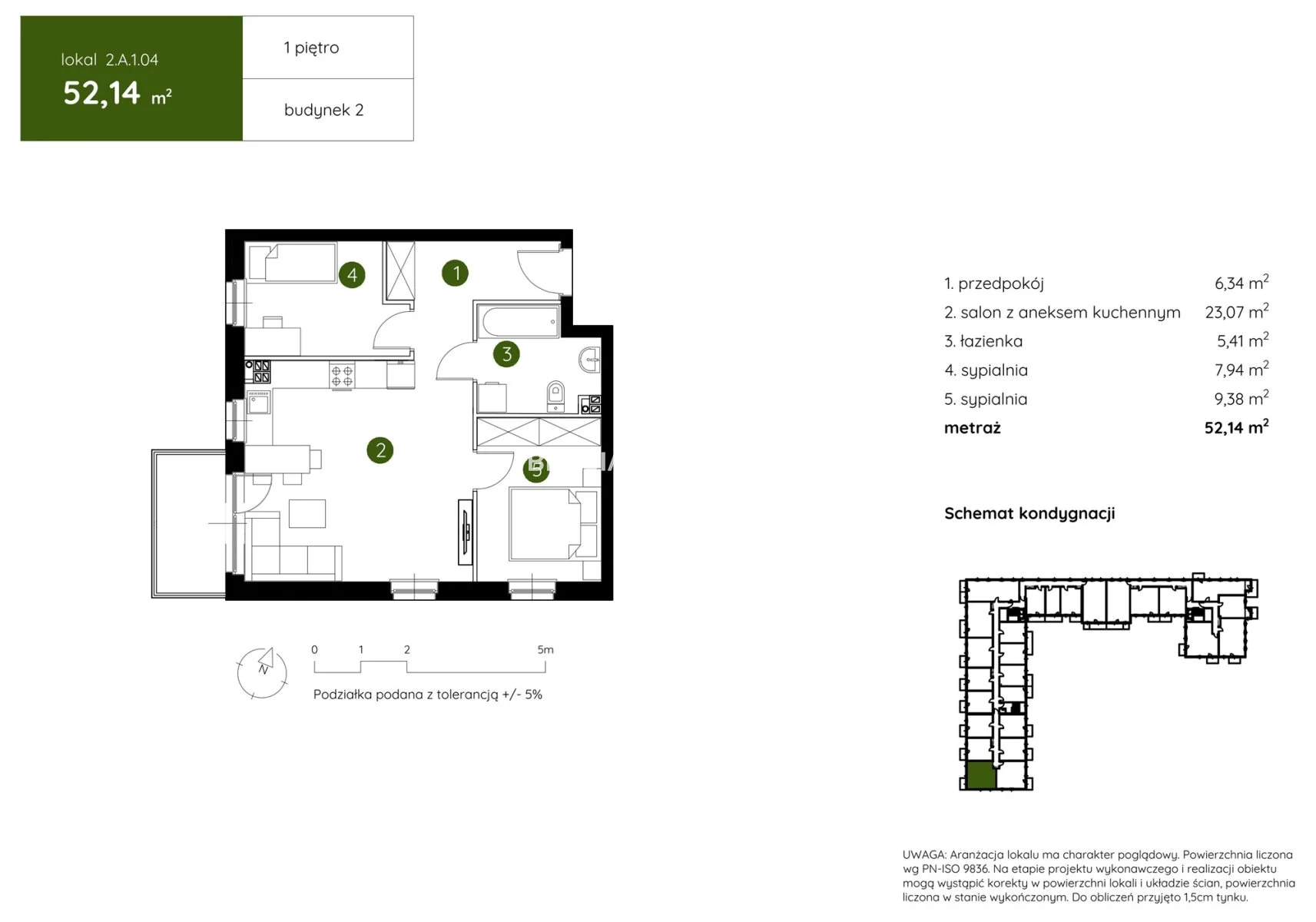 3 pokoje, mieszkanie 52,14 m², piętro 1, oferta nr , BS2-MS-304337-3, Kraków, Prądnik Biały, Pękowicka