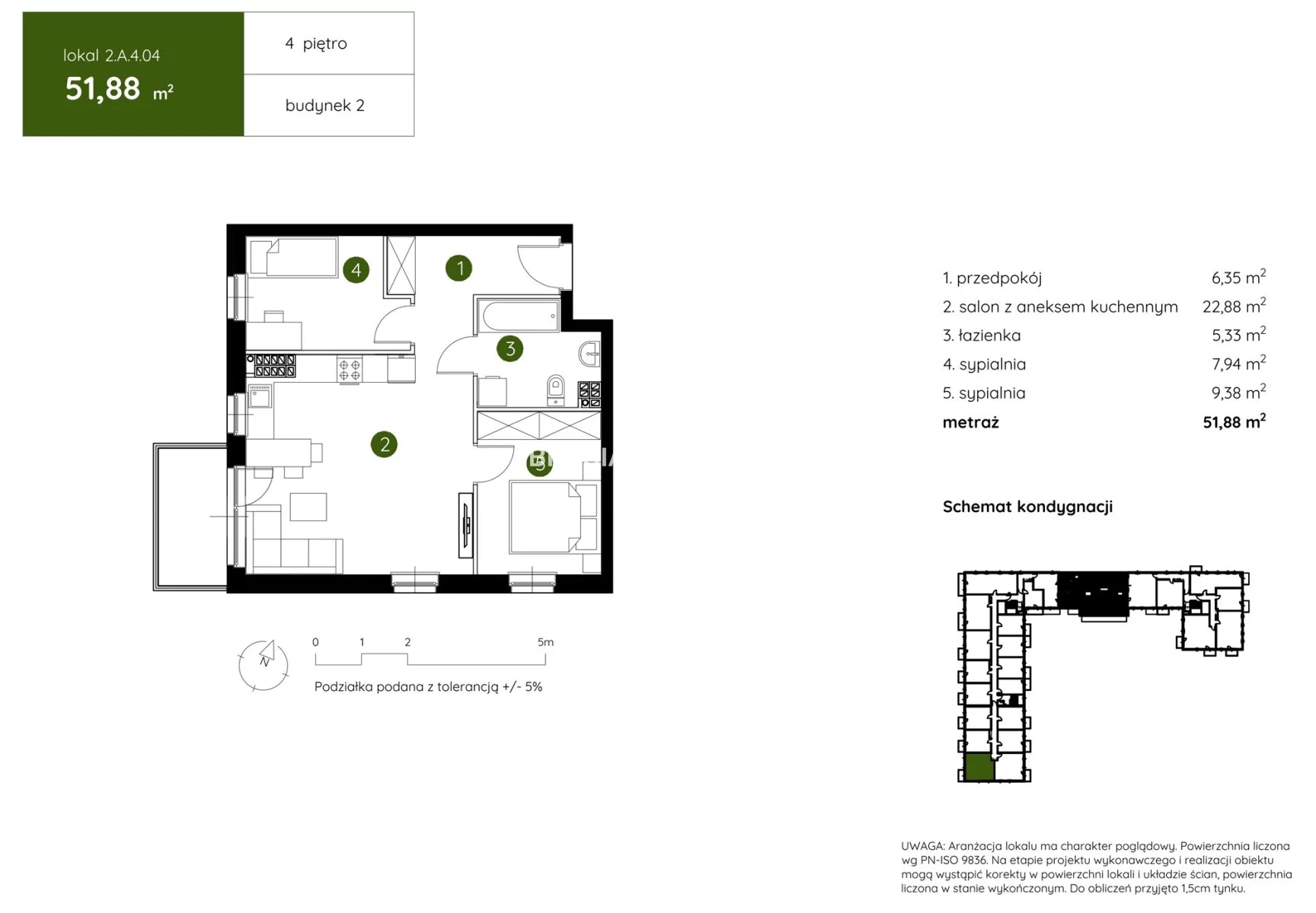 3 pokoje, mieszkanie 51,88 m², piętro 4, oferta nr , BS2-MS-304440-3, Kraków, Prądnik Biały, Pękowicka