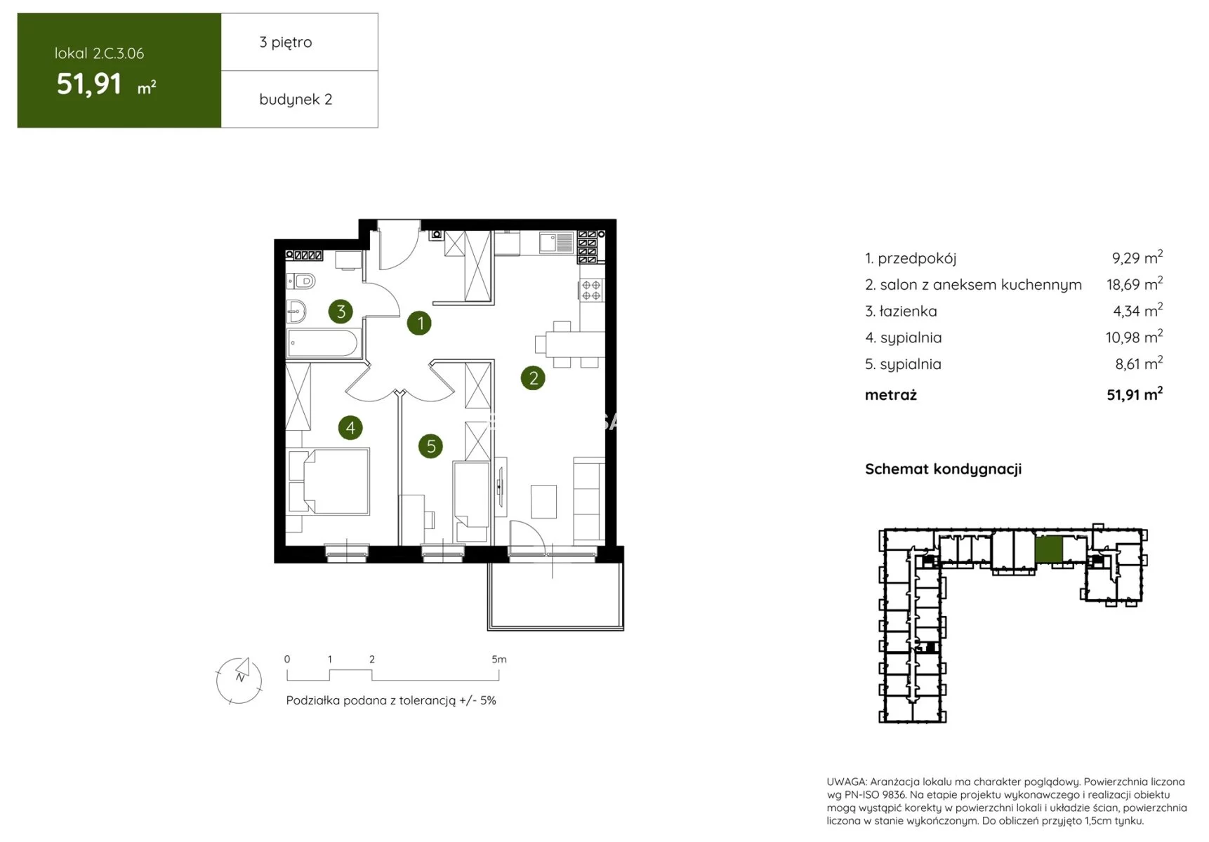 3 pokoje, mieszkanie 51,91 m², piętro 3, oferta nr , BS2-MS-304435-3, Kraków, Prądnik Biały, Pękowicka