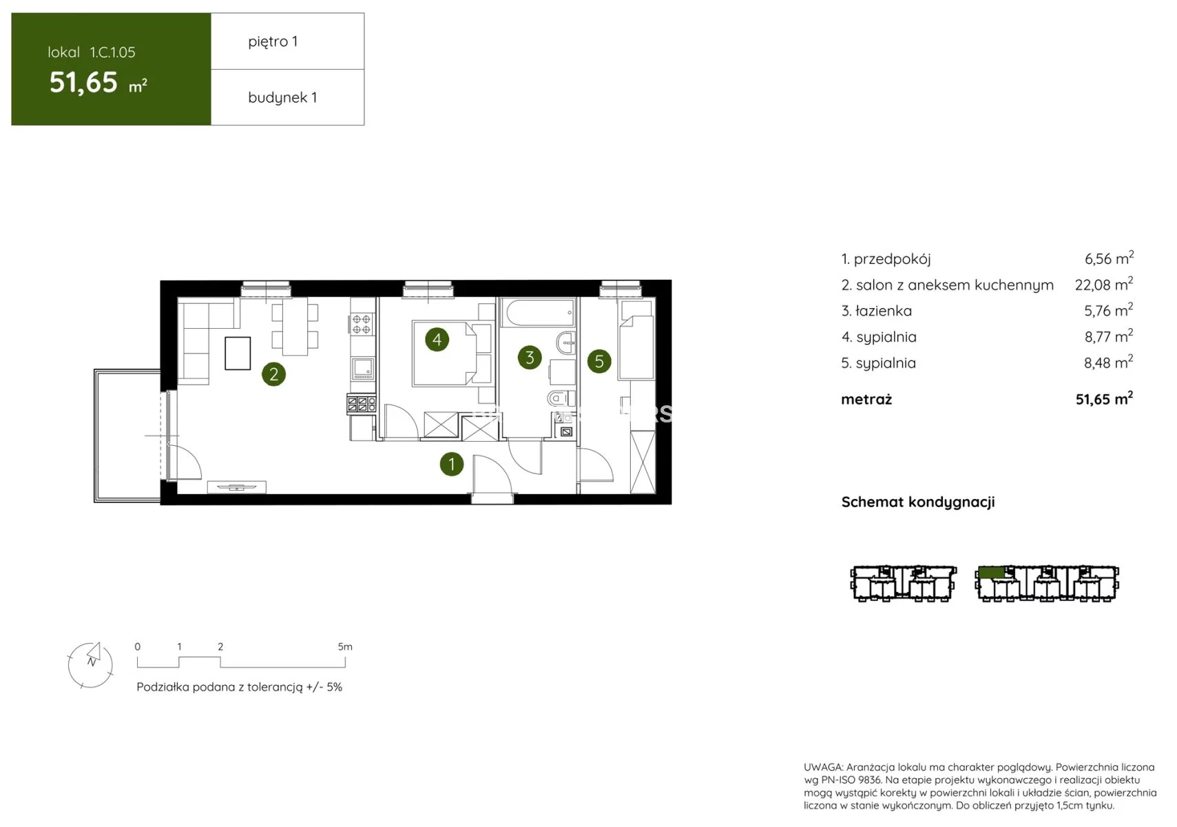 3 pokoje, mieszkanie 51,65 m², piętro 1, oferta nr , BS2-MS-303989-18, Kraków, Prądnik Biały, Pękowicka