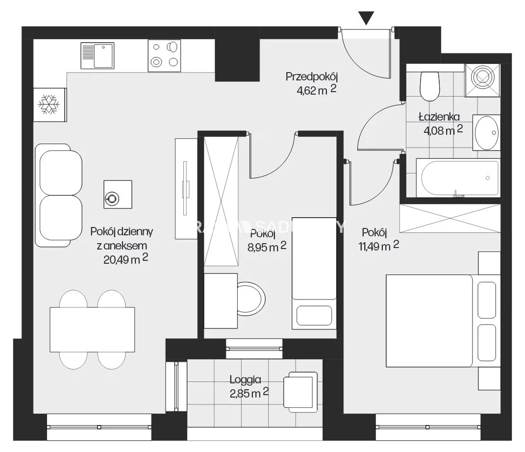 3 pokoje, mieszkanie 49,63 m², piętro 4, oferta nr , BS2-MS-301564-25, Kraków, Mistrzejowice, Piasta Kołodzieja